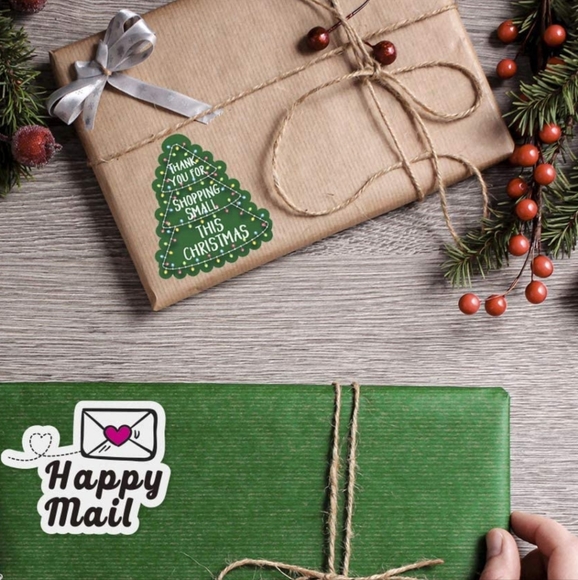 Mumminglong Other - 50 Ct  lg. Christmas Tree Thank You Sticker